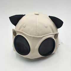 Cat Ears Aviator Glasses Baseball Cap Unisex Retro Style Pilot Hat