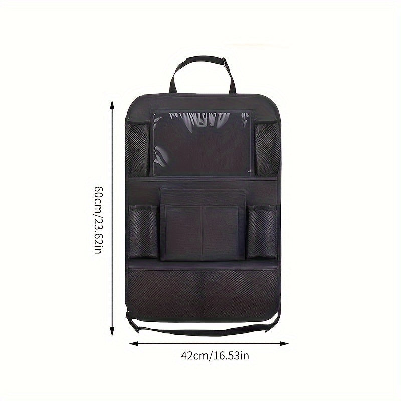 2pcs Car Seat Storage Bag Oxford Fabric Backrest Pocket With Tablet Computer Bra