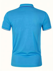 Dolphin Print Men's Short Sleeve Lapel Shirt for Summer Golf