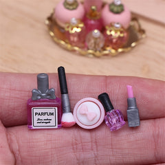 Dollhouse Mini Makeup Set Lipstick Perfume Powder Brushes DIY Mini Home Scenes