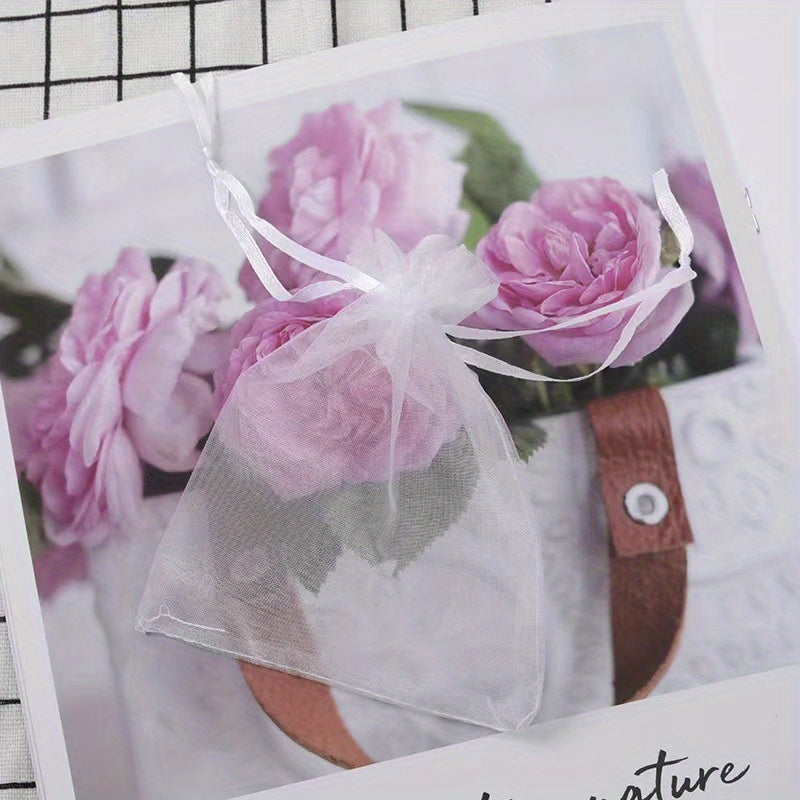 100pcs Organza Gift Bags Jewelry Party Wedding Sheer Drawstring Pouch Candy Bags