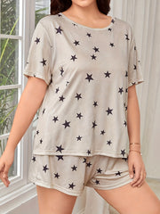 Star Print Tee & Shorts Pajama Set