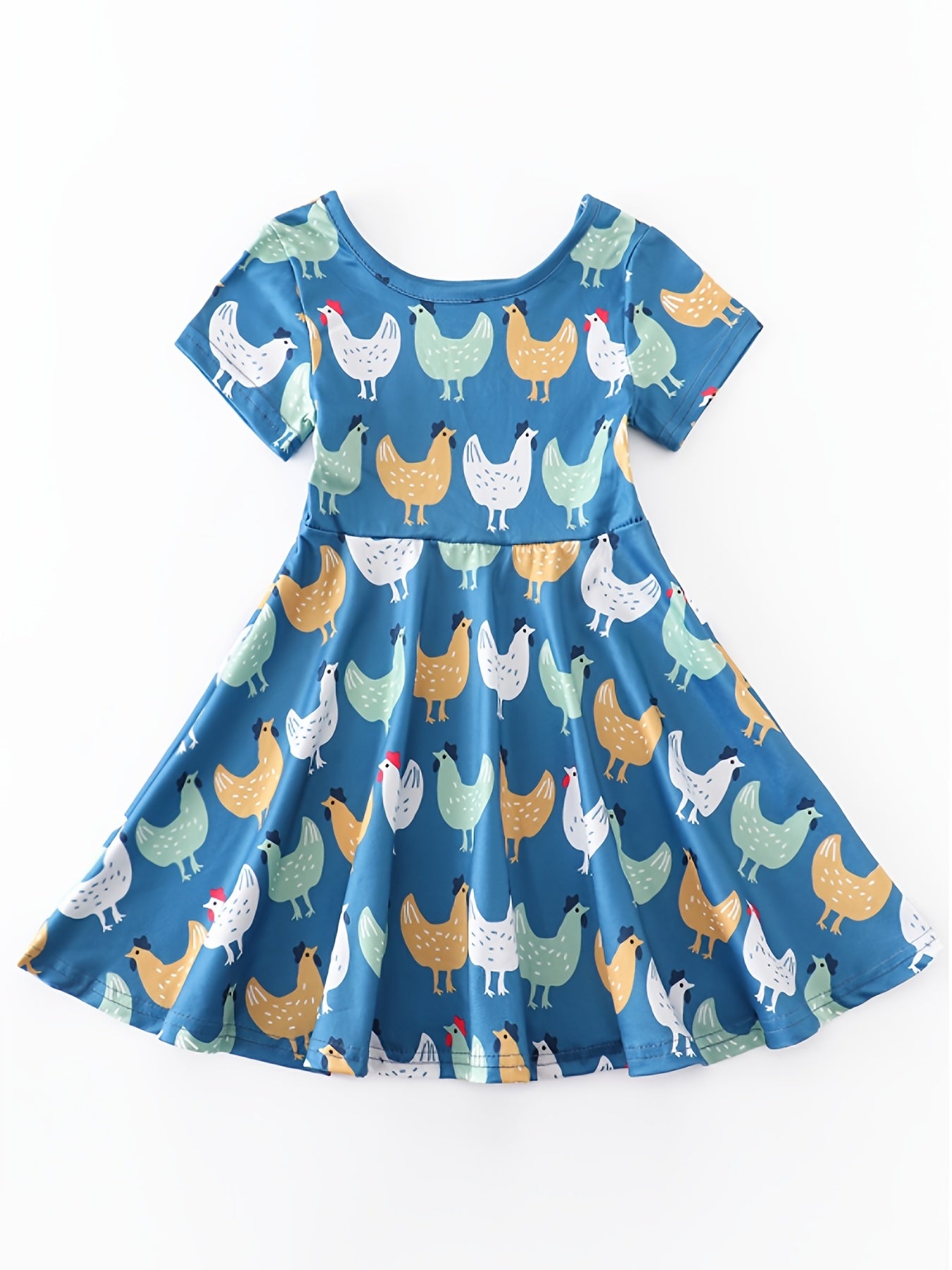 Girls Chick Printed Short Sleeve Casual Dress