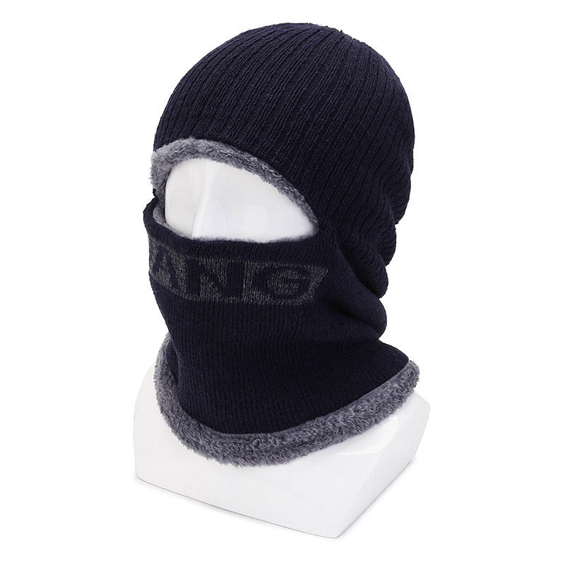 Winter Neck Warmer Fleece Thickened Hat Outdoor Coldproof Warm Knitted Woole