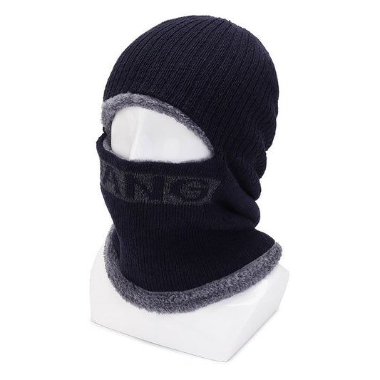 Winter Neck Warmer Fleece Thickened Hat Outdoor Coldproof Warm Knitted Woole