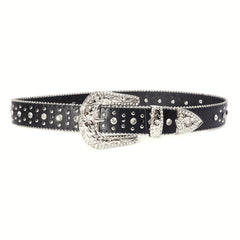 Western Cowboy Cowgirl Belt Rhinestone Rivet Sparkling Hip Hop Belt