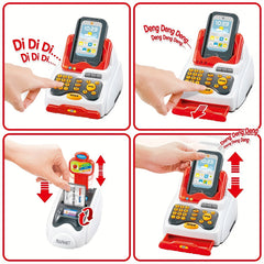 Kids Grocery Store Cash Register Toy Set with Fruit Vending Machine