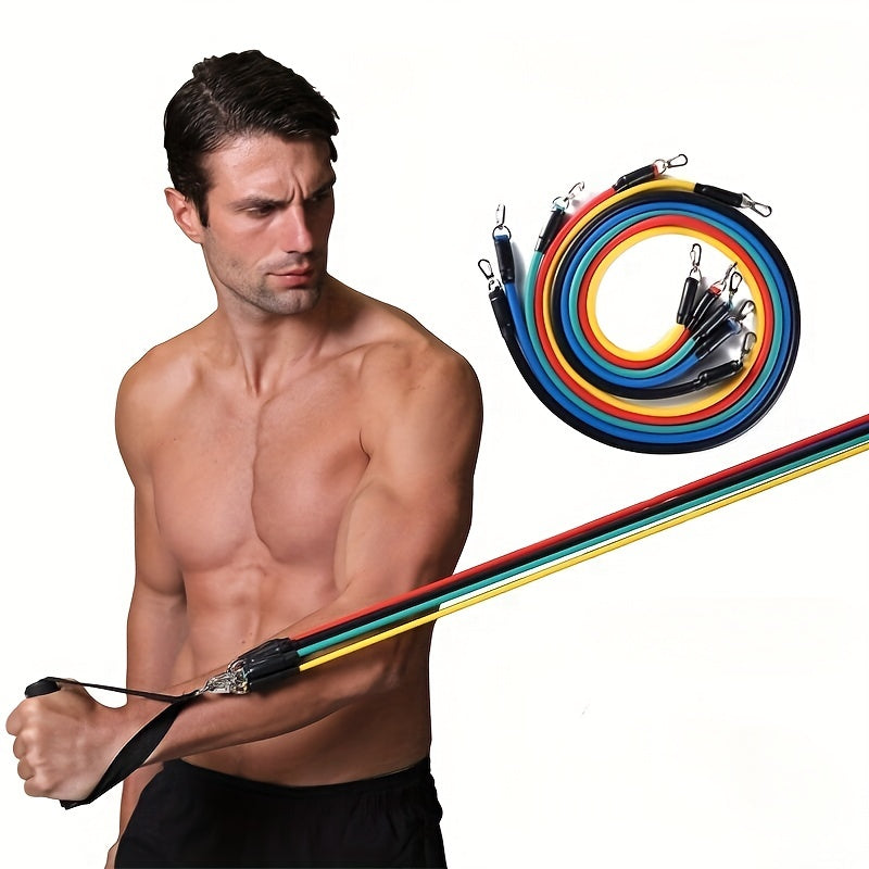 11pcs TPE Resistance Bands Set with Door Anchor and Handles