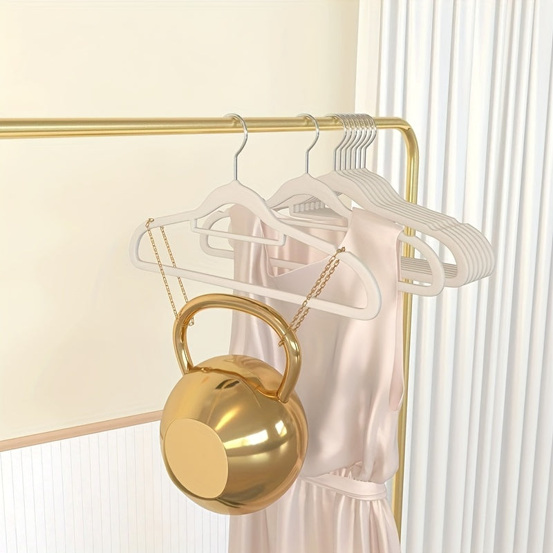 5pcs Velvet Clothes Hangers - Non-slip Design for Air Drying Wet