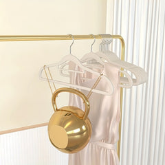 5pcs Velvet Clothes Hangers - Non-slip Design for Air Drying Wet