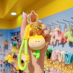 Cartoon Resin Tulip Keychain Doll Keyring Small Ornament For Car Bag