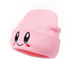 Anime Smiling Embroidery Beanie Hat Cute Lightweight Warm Ski Hats