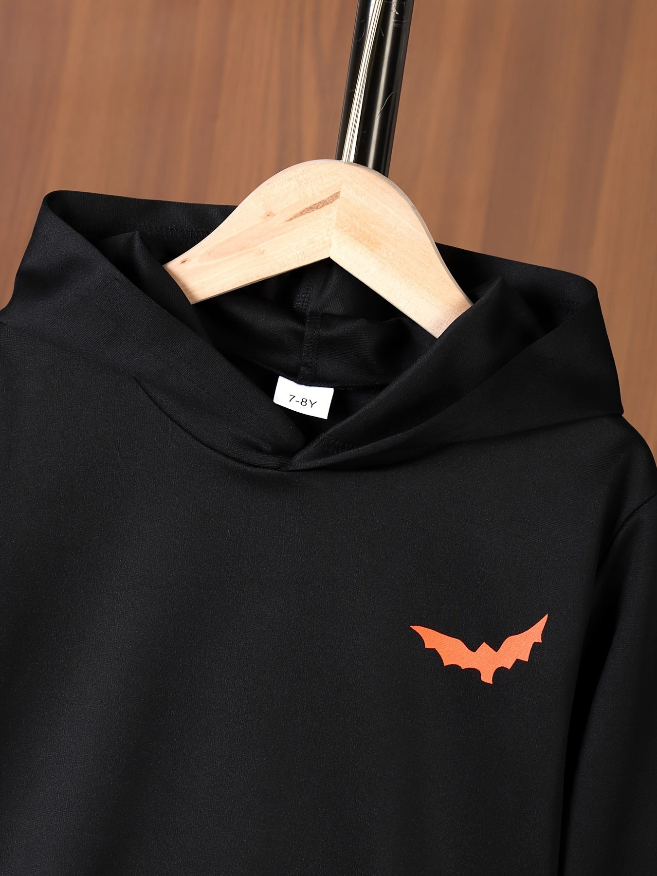 Boy's Bat Pattern 2pcs Hoodie & Sweatpants Set
