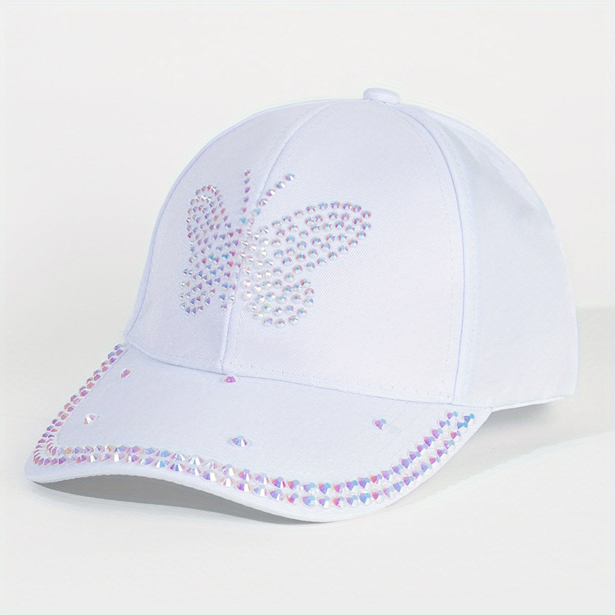 Butterfly Baseball Cap Rhinestone Adjustable Sports Hat