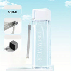 Square Water Cup Portable Leakproof Heat Resistant Plastic Bottle