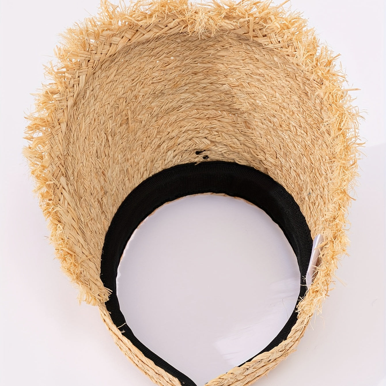 Bow Decor Straw Visor Hat Wide Brim Summer Sun Hats Outdoor UV Protection