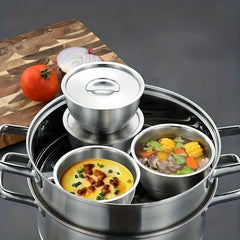 304 Stainless Steel Egg Steaming Bowl for Camping & Picnics