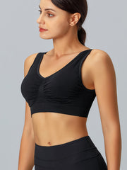 Seamless Racerback Sports Bra Wirefree Padded Yoga Gym Tank Top