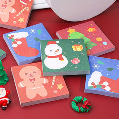 50 Sheets Cartoon Christmas Sticky Notes for Students - Tearable Notepad