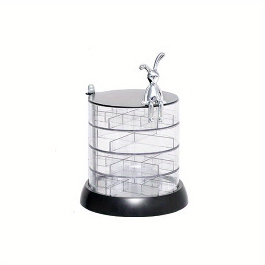 Round Rotating Jewelry Storage Box Multilayer Desktop Display Case