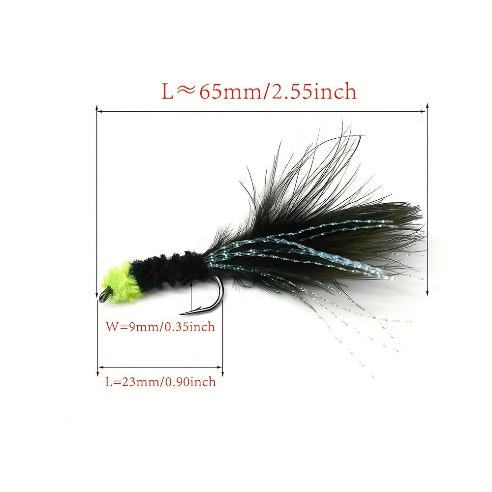 6pcs Artificial Flies Fishing Lure Bionic Trout Fly Fishing Streamer Flies Bait