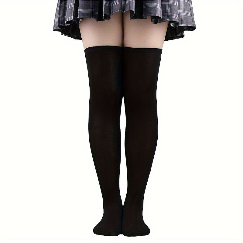 Solid Thigh High Socks Women's Stockings & Hosiery
