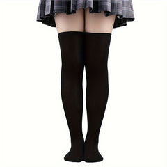 Solid Thigh High Socks Women's Stockings & Hosiery