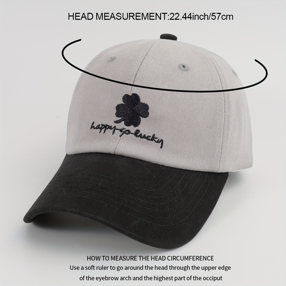 Lucky Clover Embroidery Baseball Cap Unisex Adjustable Sun Hat