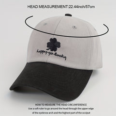 Lucky Clover Embroidery Baseball Cap Unisex Adjustable Sun Hat