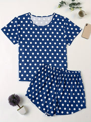 Polka Dot Tee & Shorts Pajama Set