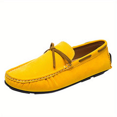 Men's Yellow Loafers Slip-on Casual Shoes for Spring Summer Autumn