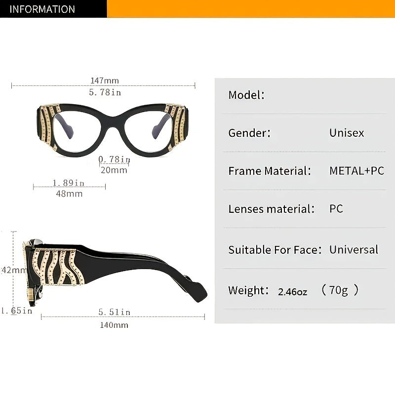 Rhinestone Cat Eye Metal Eyeglasses Clear Lenses Non prescription Retro Eyewear