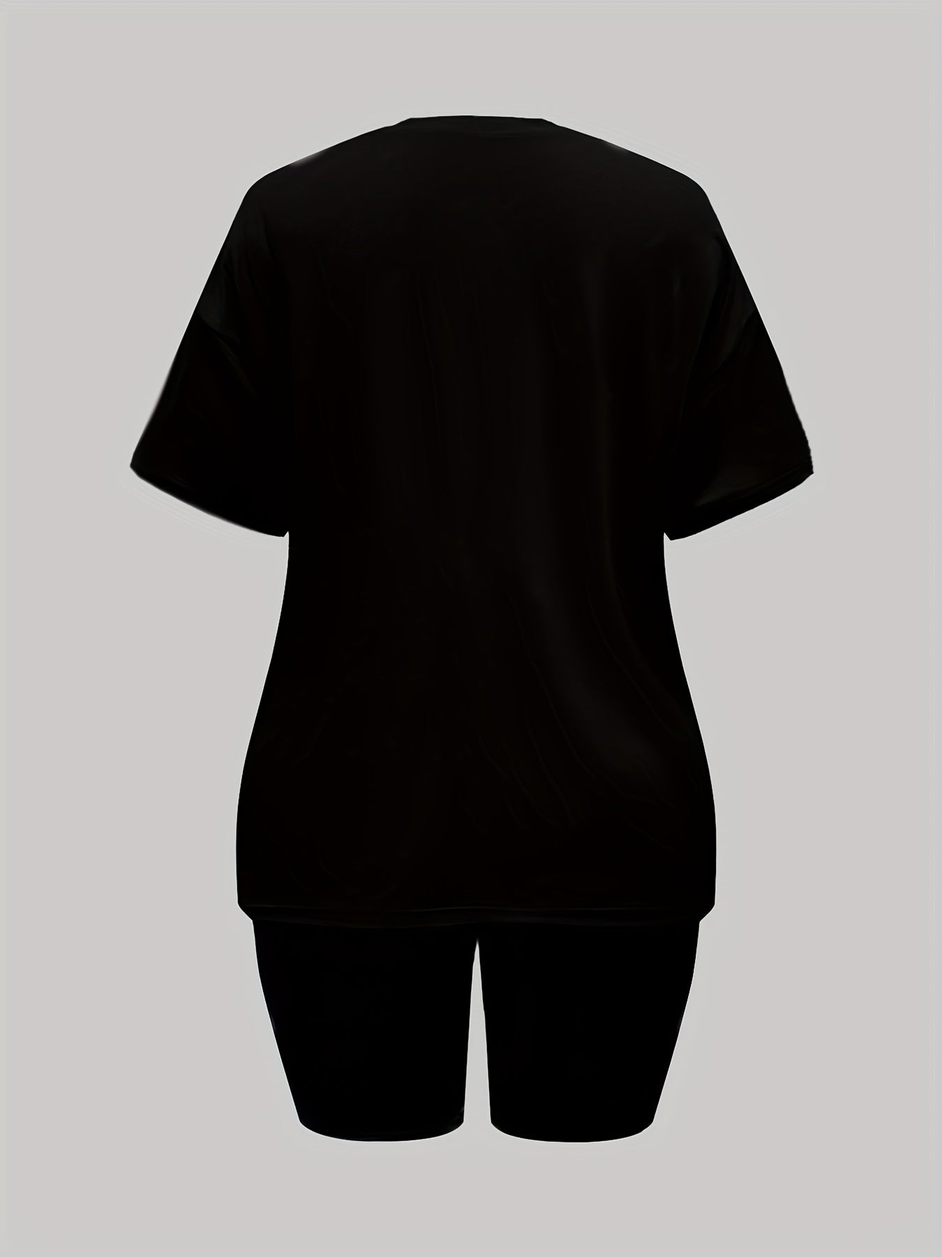 Cross Print 2pcs Set Short Sleeve Casual T Shirt & Shorts Two piece Set