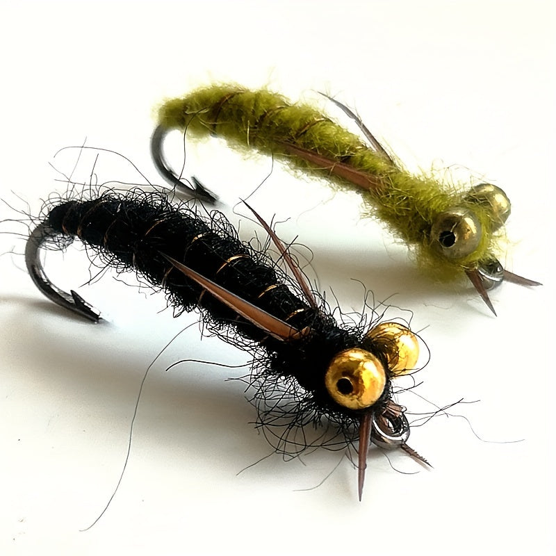 21pcs Colorful Artificial Flies Feather Fly Bait Fishing Tackle Accessories