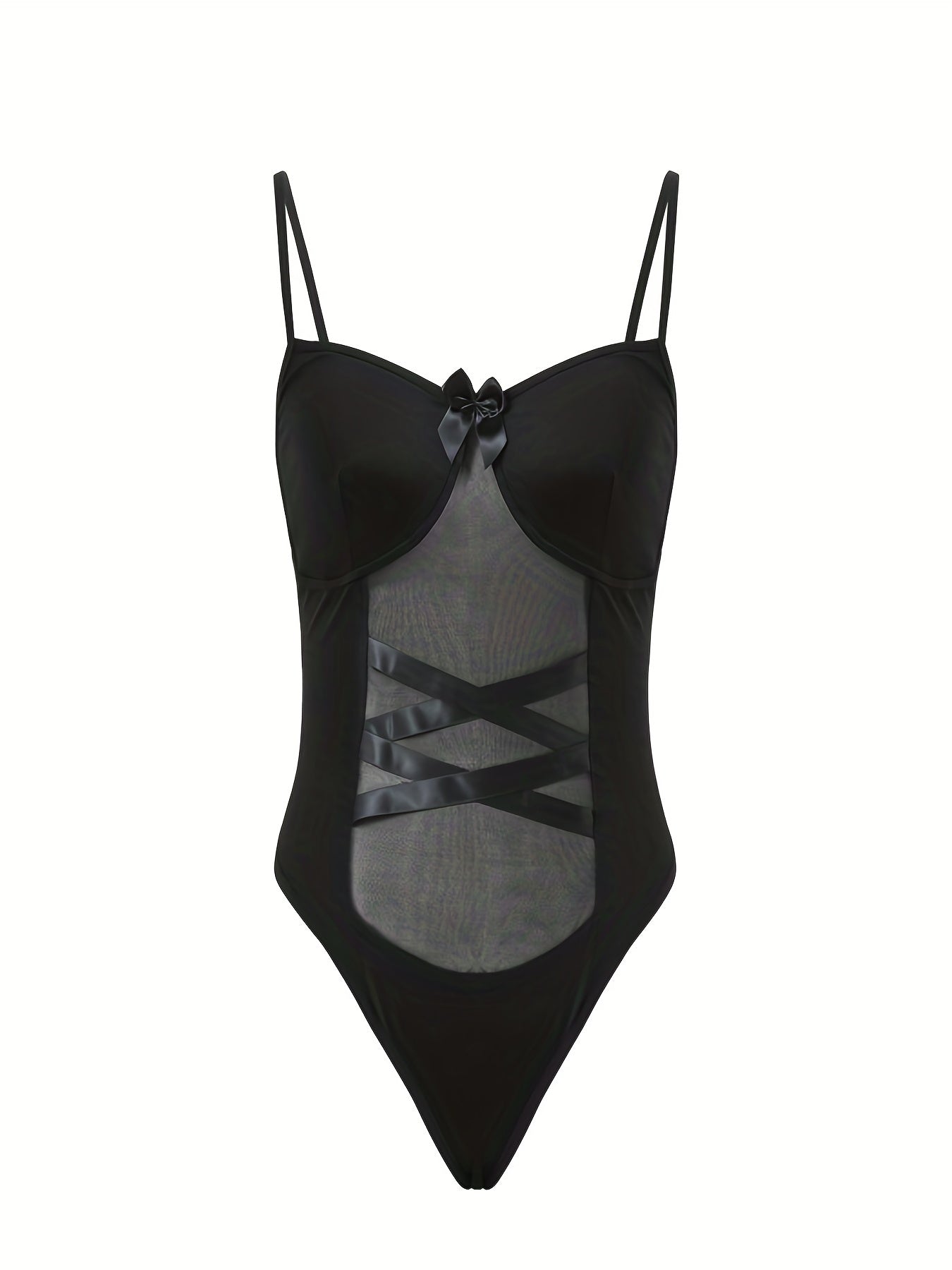 Mesh Crisscross Teddy Bodysuit