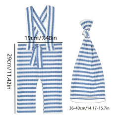 Baby Stripe Romper & Hat Set for Newborn Photography Props