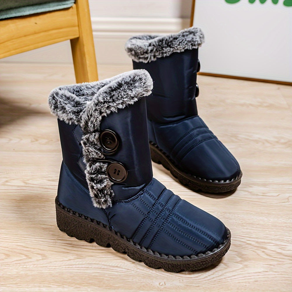 Womens Snow Boots Waterproof Fur Lined Ankle Booties Slip On Winter Shoes