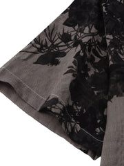 Men's Casual Flowery Pattern Crew Neck Short Sleeve Cotton T-shirt