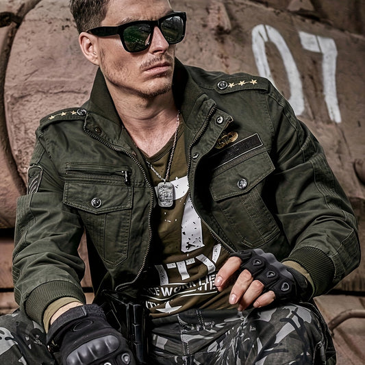 Casual Cotton Cargo Jacket Men's Outdoor