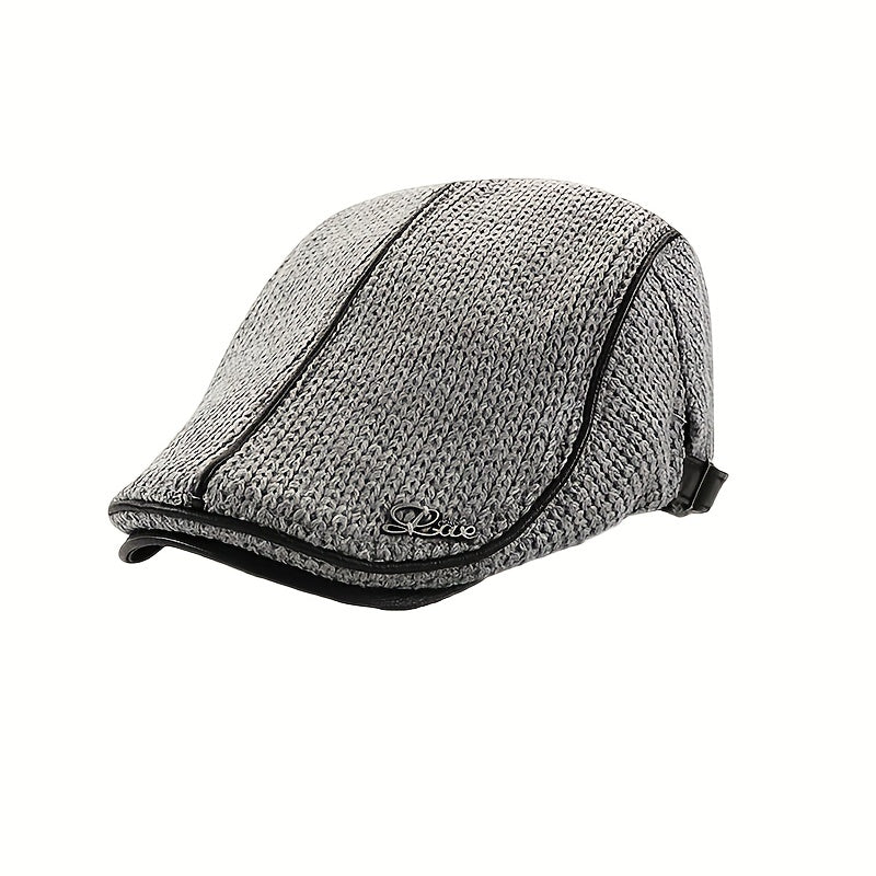 Men's Warm Knitted Beret for Fall and Winter