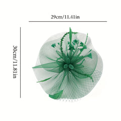 Polyester Fascinator Hat with Feather Detail for Women Party