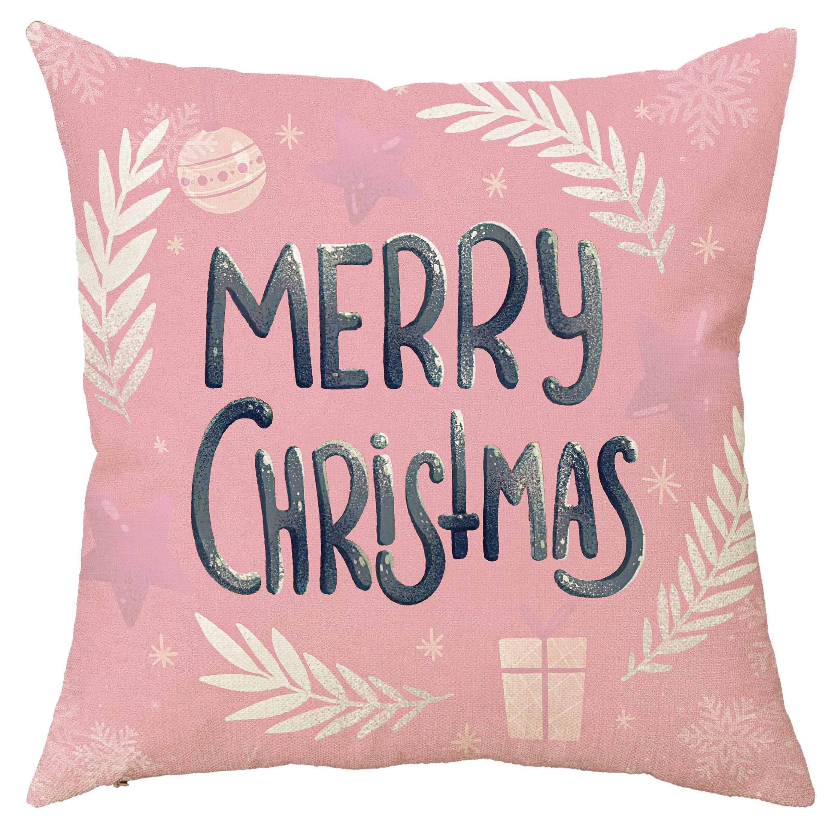 Christmas Linen Blend Pillowcases Set - Office Bedroom Farmhouse Decor