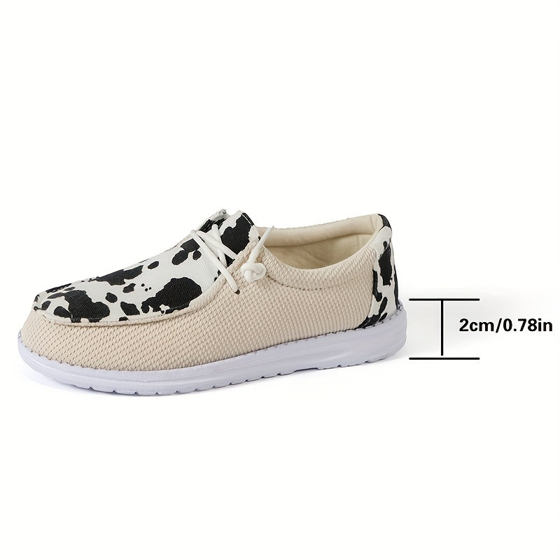 Women's Dairy Cow Pattern Outdoor Shoes Casual Comfortable Walking Shoes