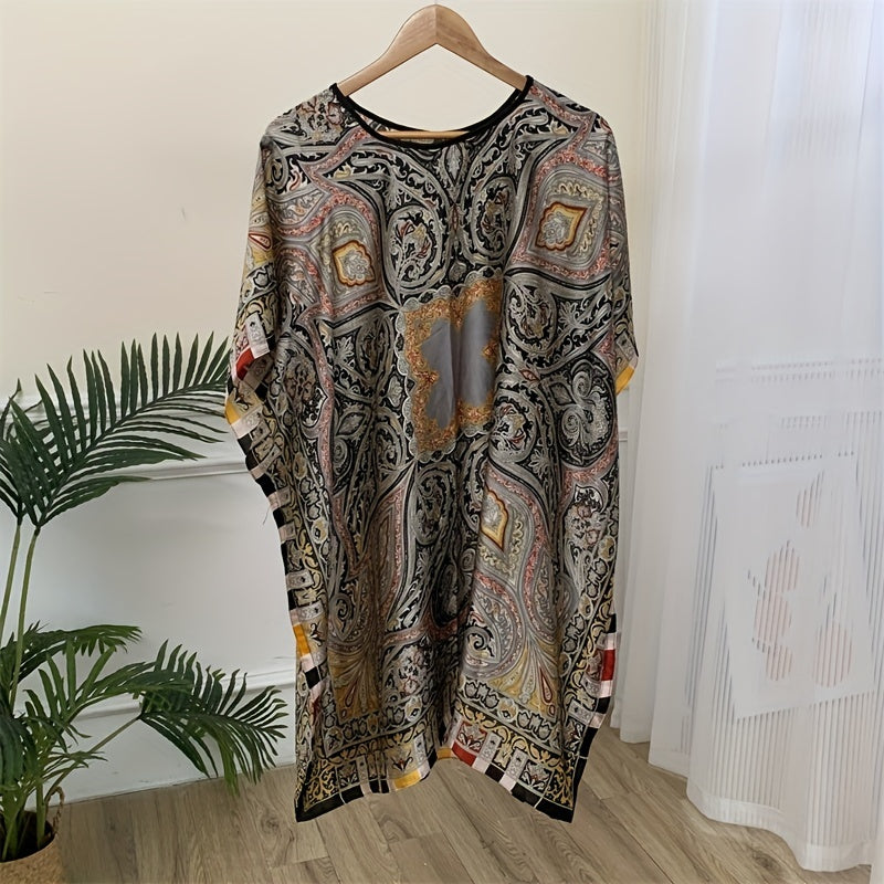 Satin Pullover Shawl Large Thin Windproof Sunscreen Wrap for Women