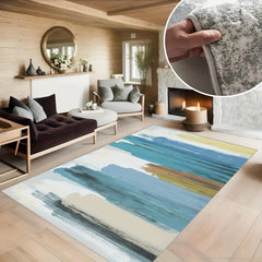 Modren Living Room Area Rugs Soft Plush Geometric Floor Carpet Floor Mat