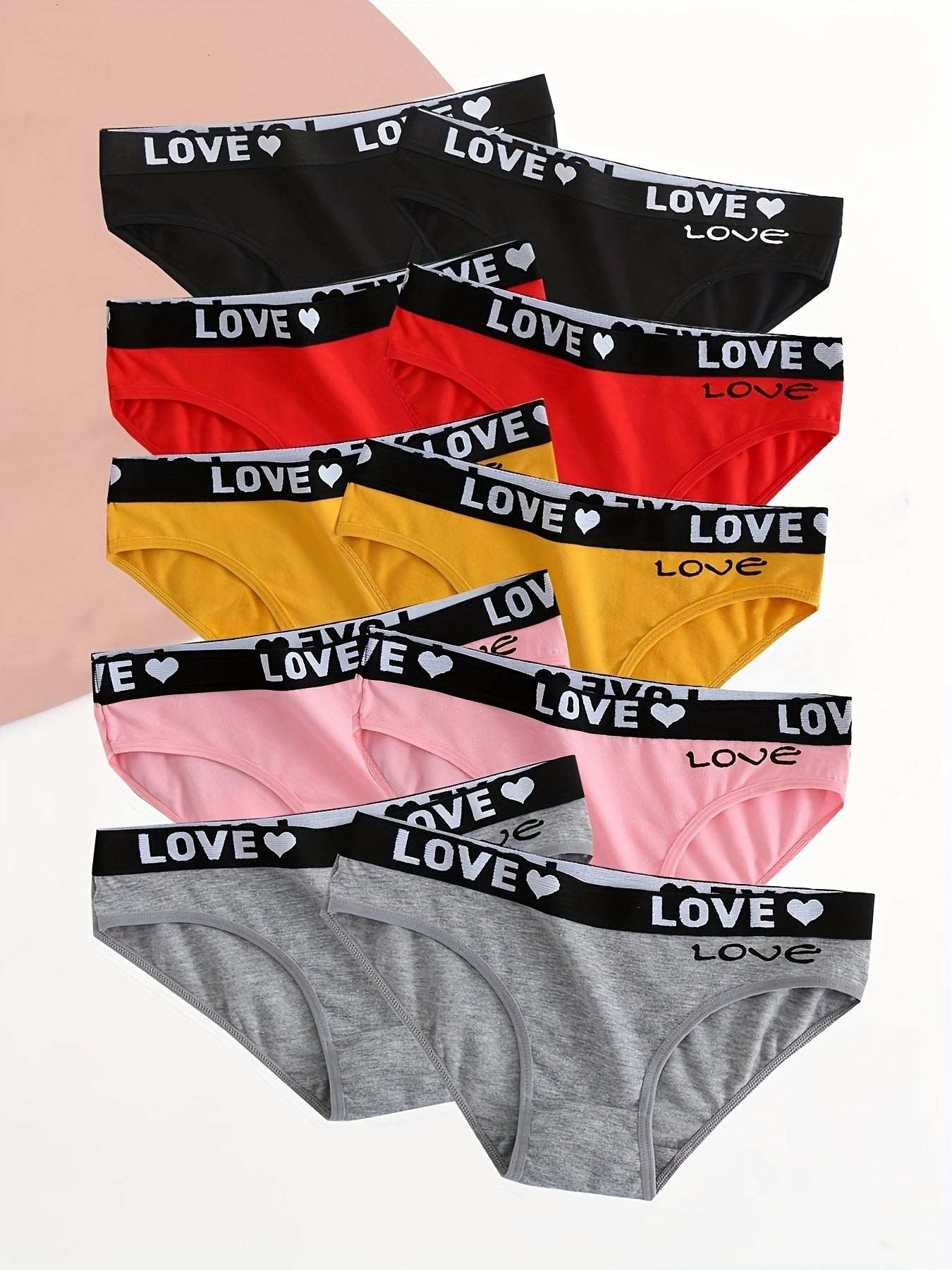 10pcs Letter Print Briefs Women's Lingerie & Underwear