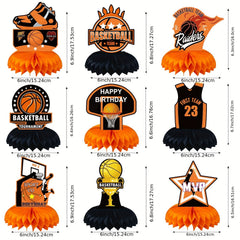9 Piece Basketball Birthday Party Centerpiece