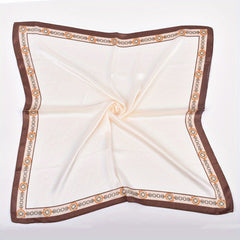 70 Square Scarf Classic Solid Chain Pattern Edge Bandana Vintage Necke...