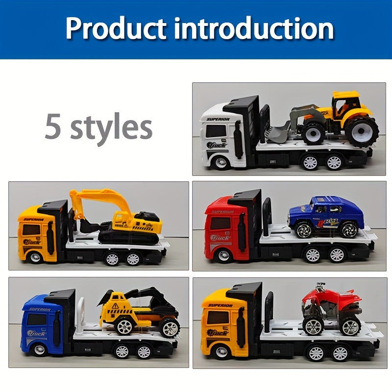 Flatbed Trailer Transport Car with Small Car