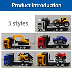 Flatbed Trailer Transport Car with Small Car